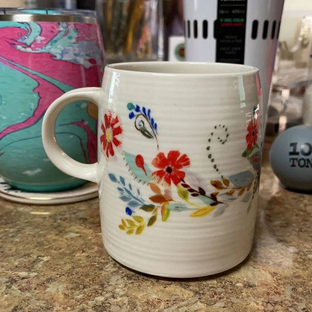 Anthropologie Petal Palette Monogram Mug